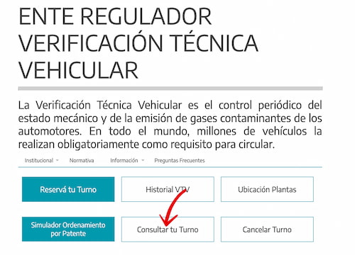 como puedo cambiar el turno de la vtv